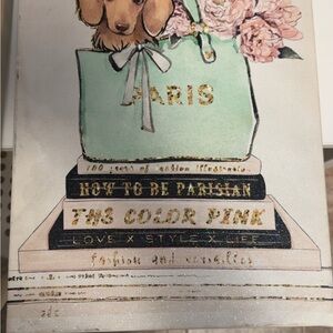 Parisian Style Dog / purses,bag, perfume Canvas Art